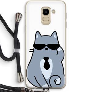 CaseCompany Cool cat: Samsung Galaxy J6 (2018) Transparant Hoesje met koord