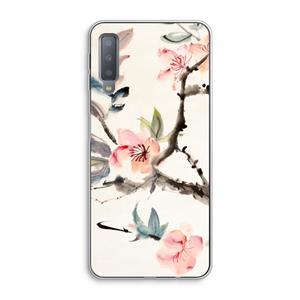 CaseCompany Japanse bloemen: Samsung Galaxy A7 (2018) Transparant Hoesje
