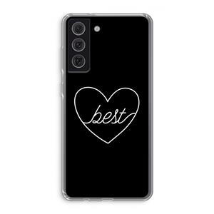 CaseCompany Best heart black: Samsung Galaxy S21 FE Transparant Hoesje