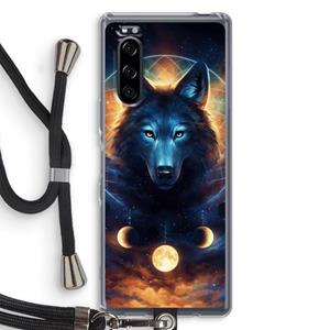 CaseCompany Wolf Dreamcatcher: Sony Xperia 5 Transparant Hoesje met koord