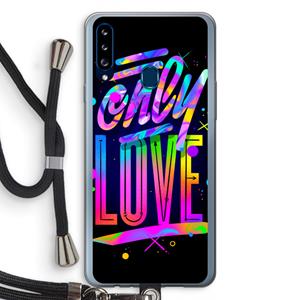 CaseCompany Only Love: Samsung Galaxy A20s Transparant Hoesje met koord