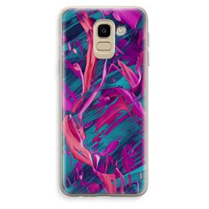 CaseCompany Pink Clouds: Samsung Galaxy J6 (2018) Transparant Hoesje