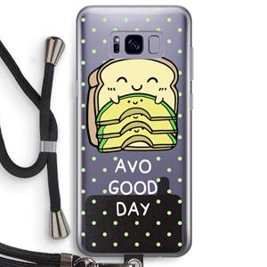 CaseCompany Avo Good Day: Samsung Galaxy S8 Plus Transparant Hoesje met koord