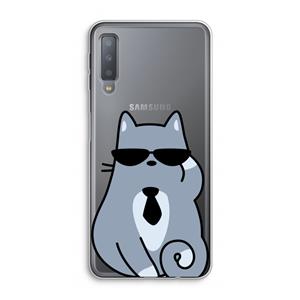 CaseCompany Cool cat: Samsung Galaxy A7 (2018) Transparant Hoesje
