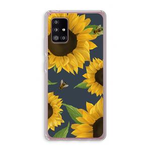 CaseCompany Sunflower and bees: Samsung Galaxy A51 5G Transparant Hoesje