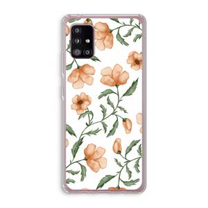 CaseCompany Peachy flowers: Samsung Galaxy A51 5G Transparant Hoesje