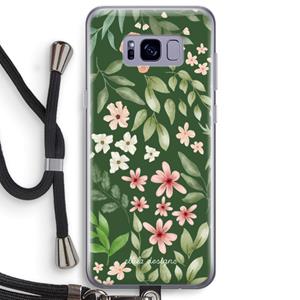 CaseCompany Botanical green sweet flower heaven: Samsung Galaxy S8 Plus Transparant Hoesje met koord