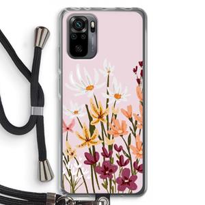 CaseCompany Painted wildflowers: Xiaomi Redmi Note 10 Pro Transparant Hoesje met koord