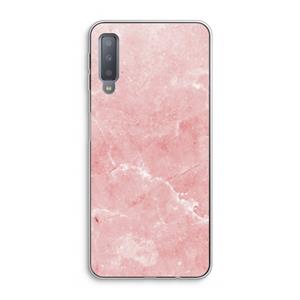CaseCompany Roze marmer: Samsung Galaxy A7 (2018) Transparant Hoesje