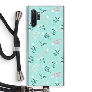 CaseCompany Small white flowers: Samsung Galaxy Note 10 Plus Transparant Hoesje met koord