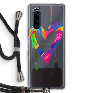 CaseCompany Melts My Heart: Sony Xperia 5 Transparant Hoesje met koord