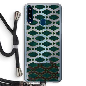 CaseCompany Moroccan tiles: Samsung Galaxy A20s Transparant Hoesje met koord