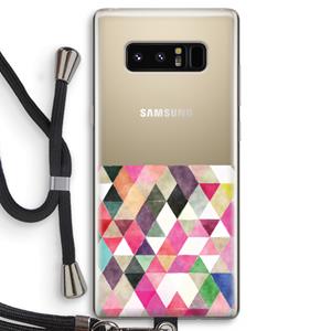 CaseCompany Gekleurde driehoekjes: Samsung Galaxy Note 8 Transparant Hoesje met koord