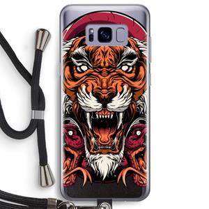 CaseCompany Tiger and Rattlesnakes: Samsung Galaxy S8 Plus Transparant Hoesje met koord