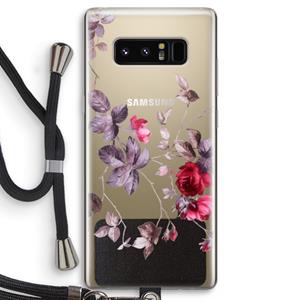 CaseCompany Mooie bloemen: Samsung Galaxy Note 8 Transparant Hoesje met koord