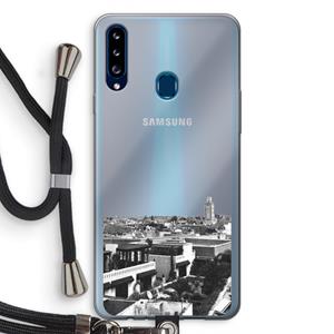 CaseCompany Marrakech Skyline : Samsung Galaxy A20s Transparant Hoesje met koord