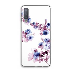 CaseCompany Waterverf bloemen: Samsung Galaxy A7 (2018) Transparant Hoesje