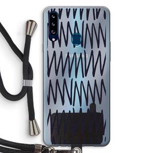 CaseCompany Marrakech Zigzag: Samsung Galaxy A20s Transparant Hoesje met koord