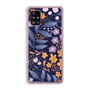 CaseCompany Flowers with blue leaves: Samsung Galaxy A51 5G Transparant Hoesje
