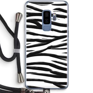 CaseCompany Zebra pattern: Samsung Galaxy S9 Plus Transparant Hoesje met koord