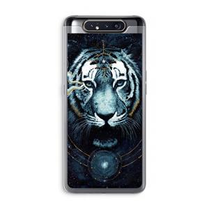 CaseCompany Darkness Tiger: Samsung Galaxy A80 Transparant Hoesje