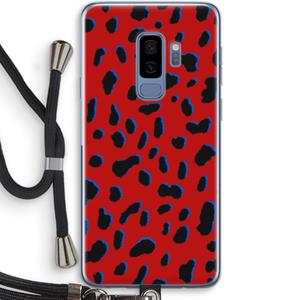 CaseCompany Red Leopard: Samsung Galaxy S9 Plus Transparant Hoesje met koord