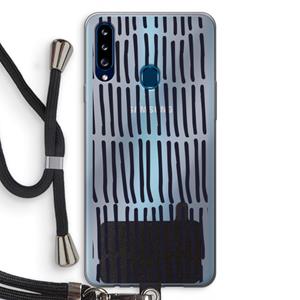 CaseCompany Moroccan stripes: Samsung Galaxy A20s Transparant Hoesje met koord