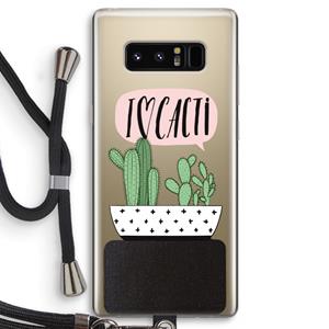 CaseCompany I love cacti: Samsung Galaxy Note 8 Transparant Hoesje met koord
