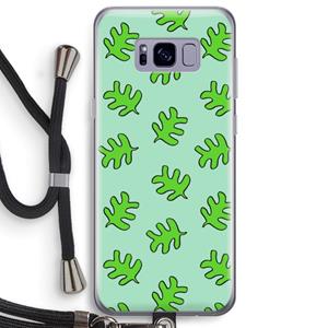 CaseCompany Groene blaadjes: Samsung Galaxy S8 Plus Transparant Hoesje met koord