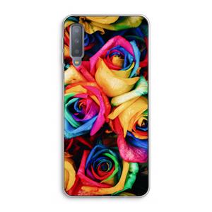 CaseCompany Neon bloemen: Samsung Galaxy A7 (2018) Transparant Hoesje