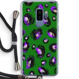 CaseCompany Green Cheetah: Samsung Galaxy S9 Plus Transparant Hoesje met koord