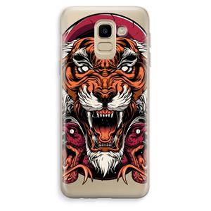 CaseCompany Tiger and Rattlesnakes: Samsung Galaxy J6 (2018) Transparant Hoesje