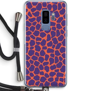 CaseCompany Purple Giraffe: Samsung Galaxy S9 Plus Transparant Hoesje met koord