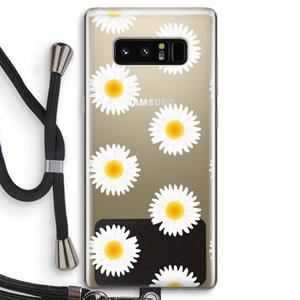 CaseCompany Margrietjes: Samsung Galaxy Note 8 Transparant Hoesje met koord