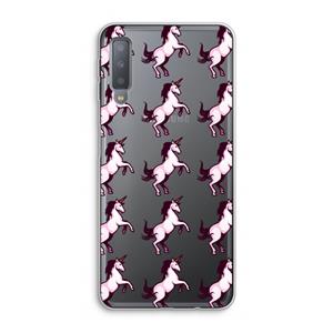 CaseCompany Musketon Unicorn: Samsung Galaxy A7 (2018) Transparant Hoesje