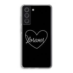 CaseCompany Forever heart black: Samsung Galaxy S21 FE Transparant Hoesje