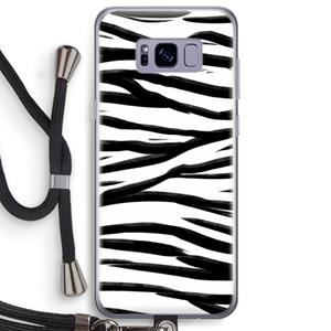 CaseCompany Zebra pattern: Samsung Galaxy S8 Plus Transparant Hoesje met koord