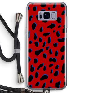 CaseCompany Red Leopard: Samsung Galaxy S8 Plus Transparant Hoesje met koord