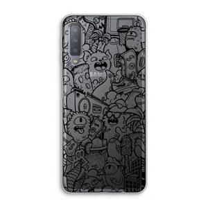 CaseCompany Vexx Black City : Samsung Galaxy A7 (2018) Transparant Hoesje