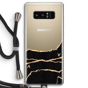 CaseCompany Gouden marmer: Samsung Galaxy Note 8 Transparant Hoesje met koord