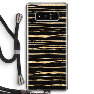 CaseCompany Gouden strepen: Samsung Galaxy Note 8 Transparant Hoesje met koord
