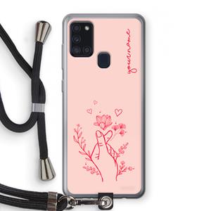 CaseCompany Giving Flowers: Samsung Galaxy A21s Transparant Hoesje met koord