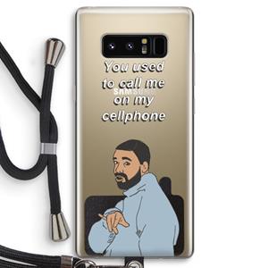 CaseCompany Hotline bling: Samsung Galaxy Note 8 Transparant Hoesje met koord
