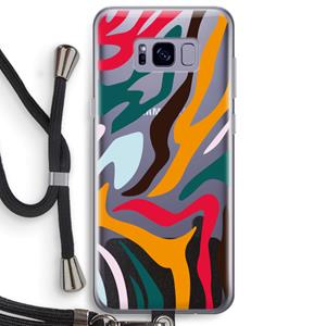 CaseCompany Colored Zebra: Samsung Galaxy S8 Plus Transparant Hoesje met koord