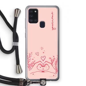 CaseCompany Love is in the air: Samsung Galaxy A21s Transparant Hoesje met koord