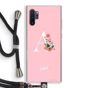 CaseCompany Pink Bouquet: Samsung Galaxy Note 10 Plus Transparant Hoesje met koord