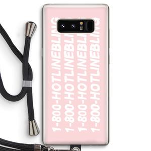 CaseCompany Hotline bling pink: Samsung Galaxy Note 8 Transparant Hoesje met koord