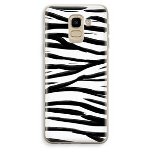 CaseCompany Zebra pattern: Samsung Galaxy J6 (2018) Transparant Hoesje
