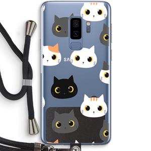 CaseCompany Katten: Samsung Galaxy S9 Plus Transparant Hoesje met koord