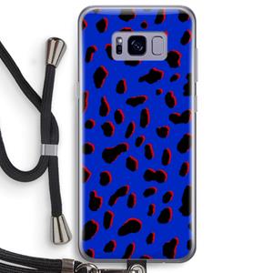 CaseCompany Blue Leopard: Samsung Galaxy S8 Plus Transparant Hoesje met koord